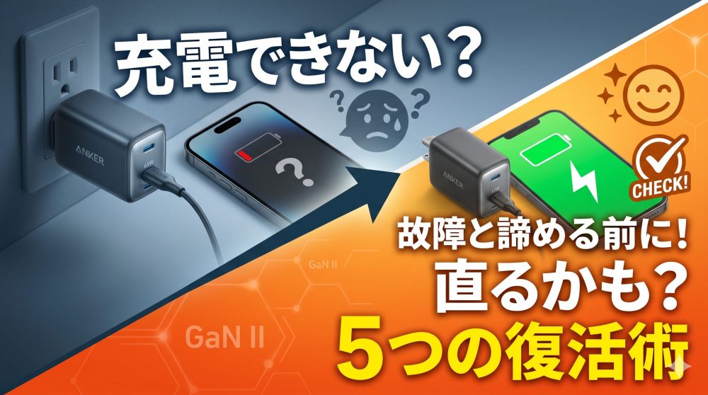 Anker-Nano-II-65Wが充電できないの原因と対策